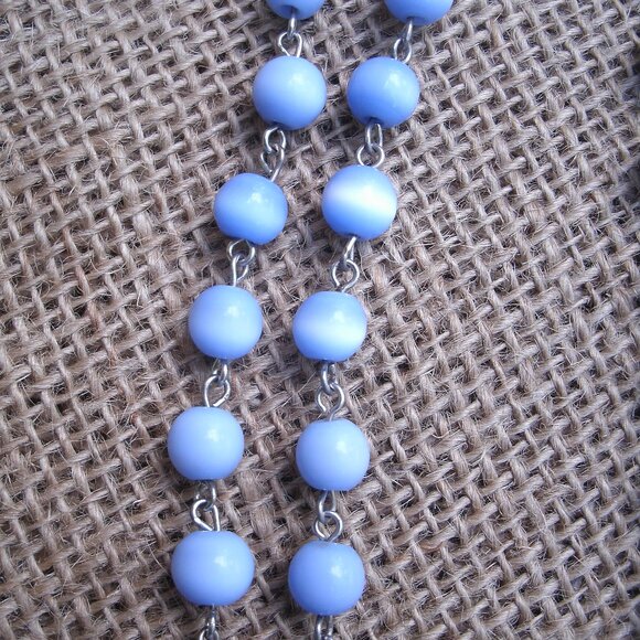 Handmade Crucifix Rosary Cats Eye Beads St Francis - Picture 6 of 12